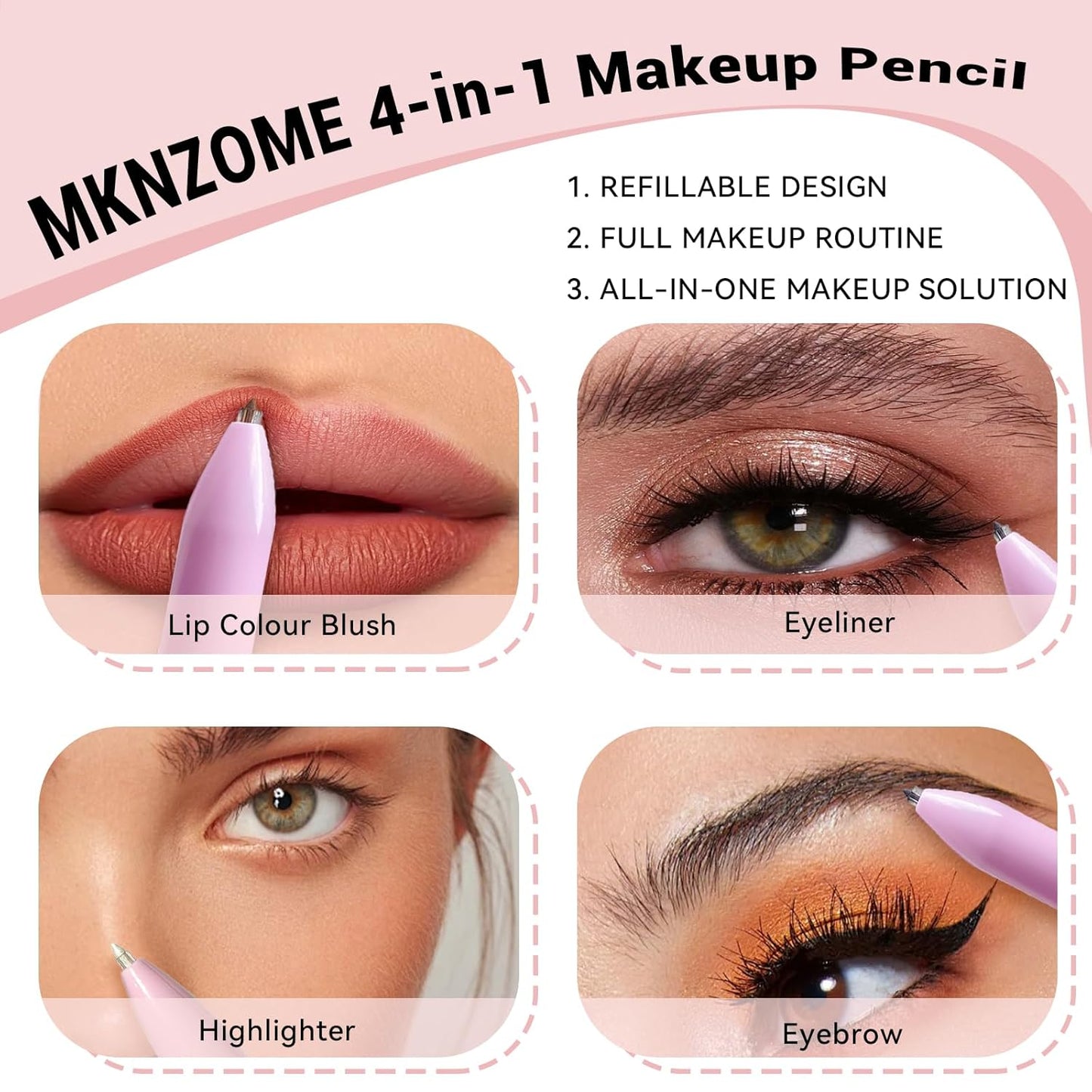 Eyeliner Crayon de maquillage 4 en 1.