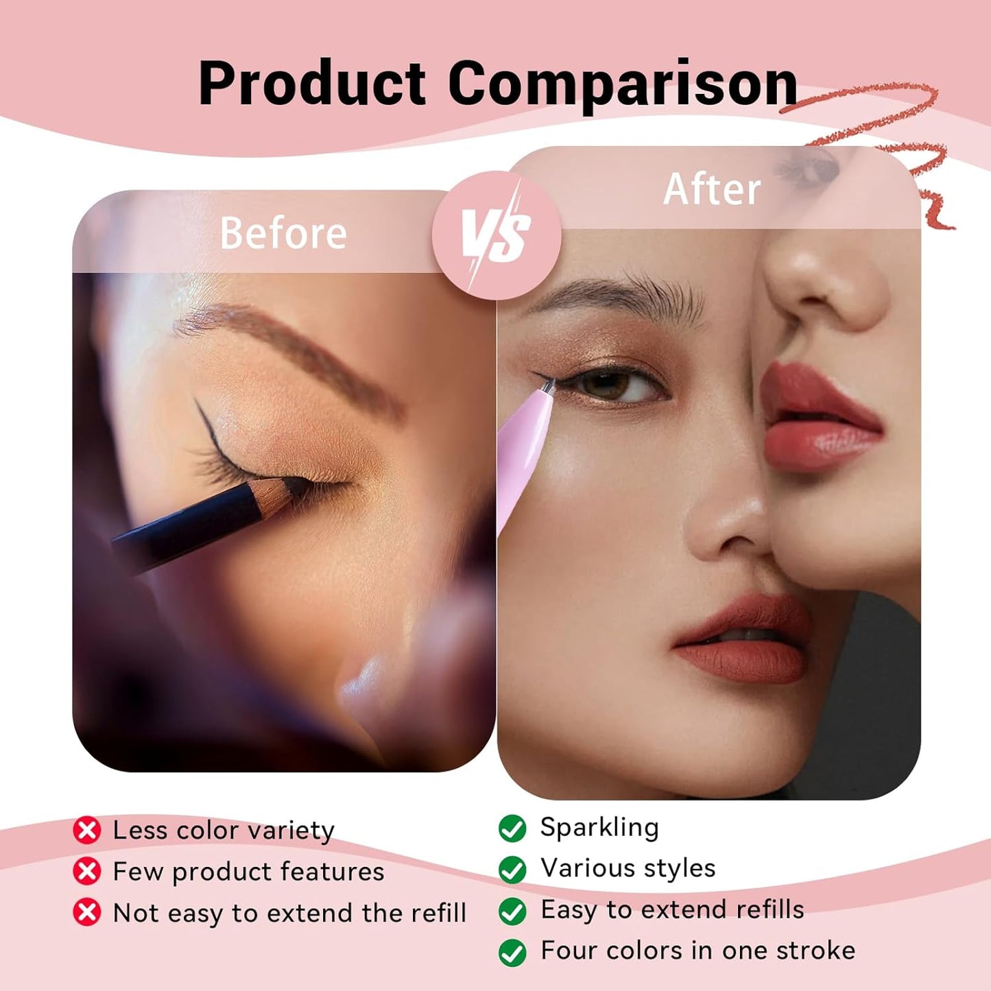 Eyeliner Crayon de maquillage 4 en 1.